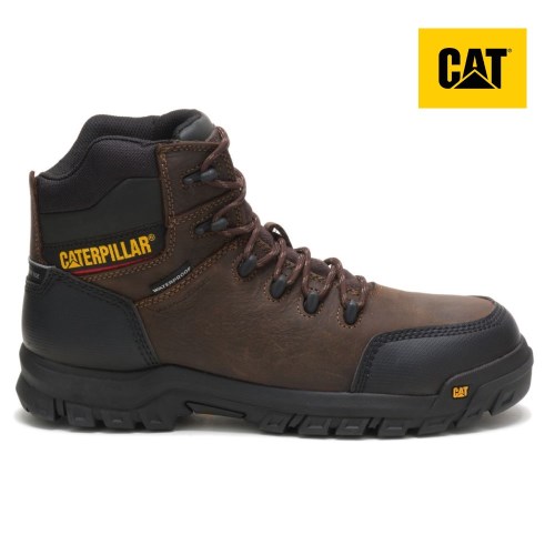 CAT Resorption Waterproof Composite Toe Men's Work Boots Dark Brown (AU S-478) Australia